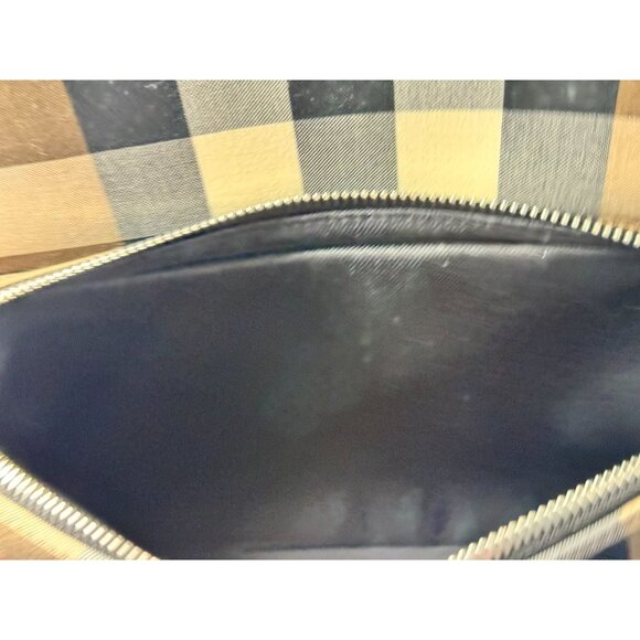 Burberry Jeff Check Canvas Backpack With Zip Closure & Front Pocket - Picture 13 of 16